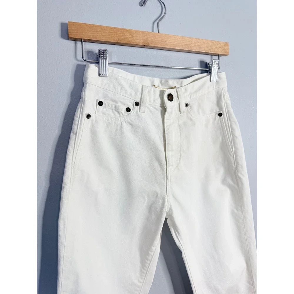 Saint Laurent‎ Paris D29 Mid-Waist Slim Straight Jeans White Size 24